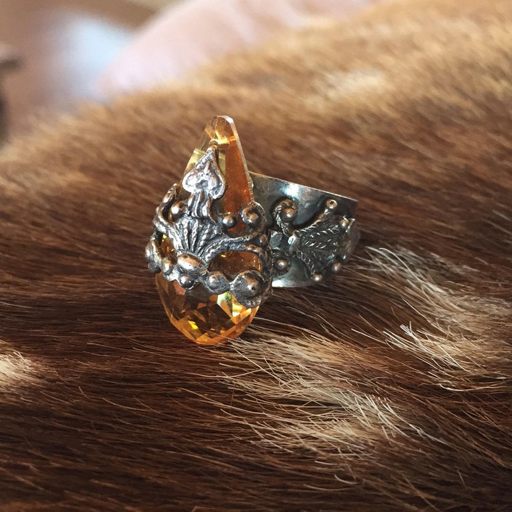 Rare Sterling Silver VSA Swarovski Ring Size 6